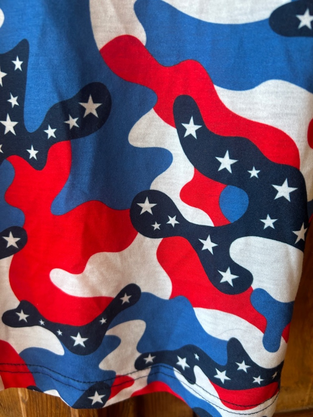 NWOT Arizona Women’s Patriotic Camo Tank Top - Red, White & Blue. Medium - Picture 4 of 8